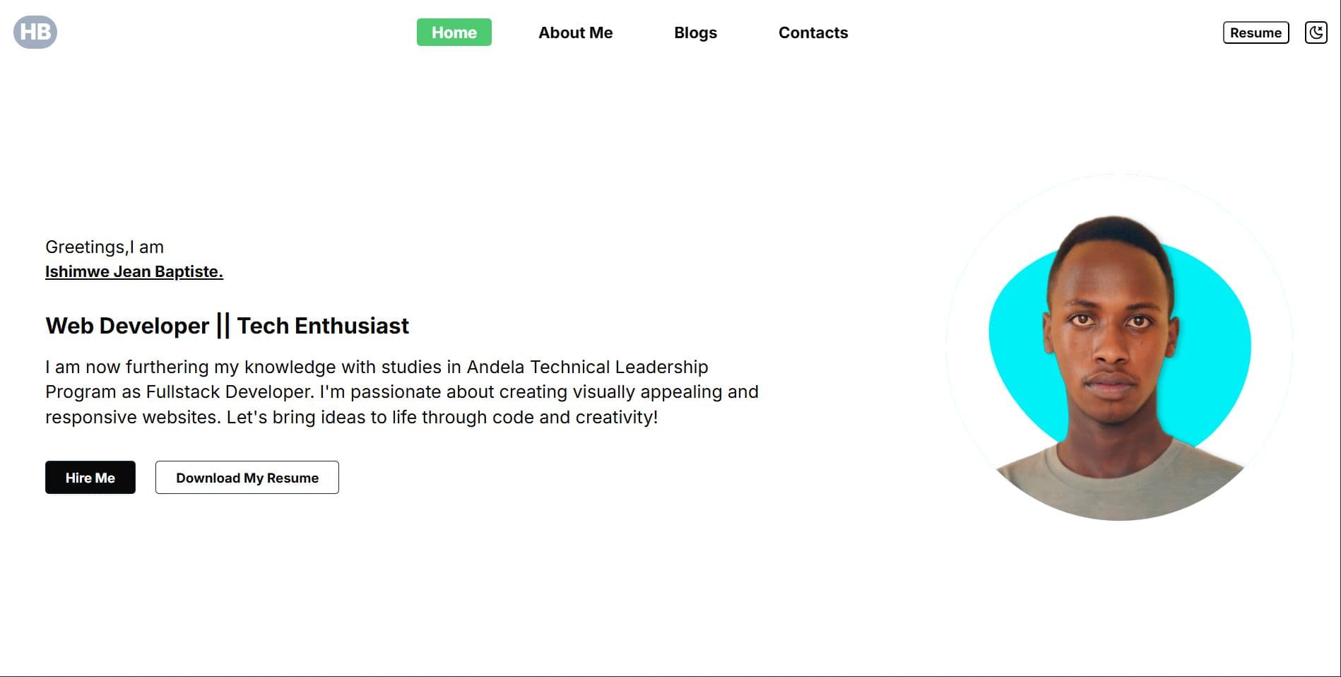 Screenshot of MY BRAND - Personal Portfolio Platform