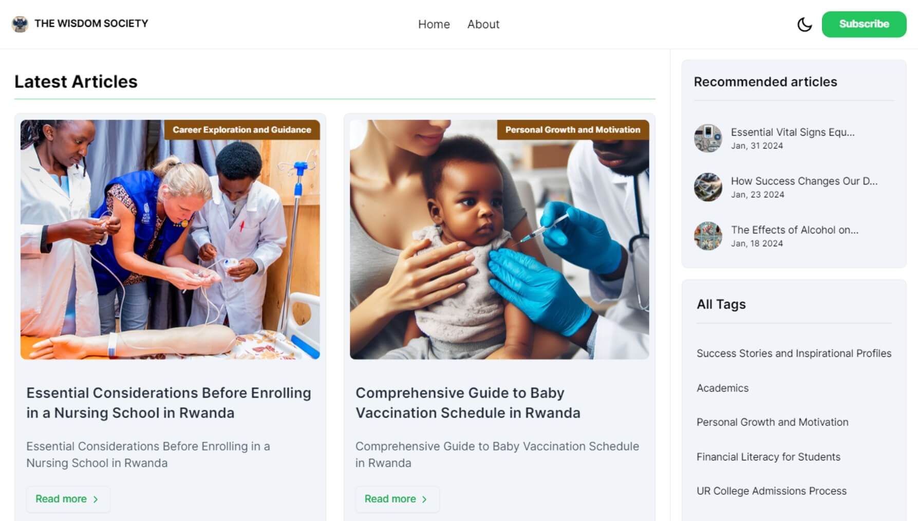 Screenshot of BLOG - The Wisdom Society